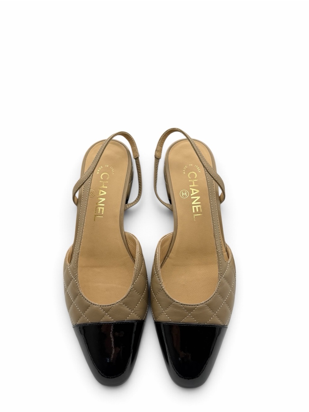 CHANEL Quilted Slingback Flats